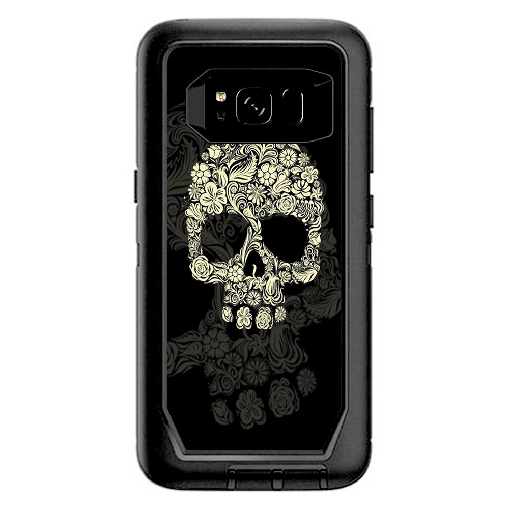  Flower Skull, Floral Skeleton Otterbox Defender Samsung Galaxy S8 Skin
