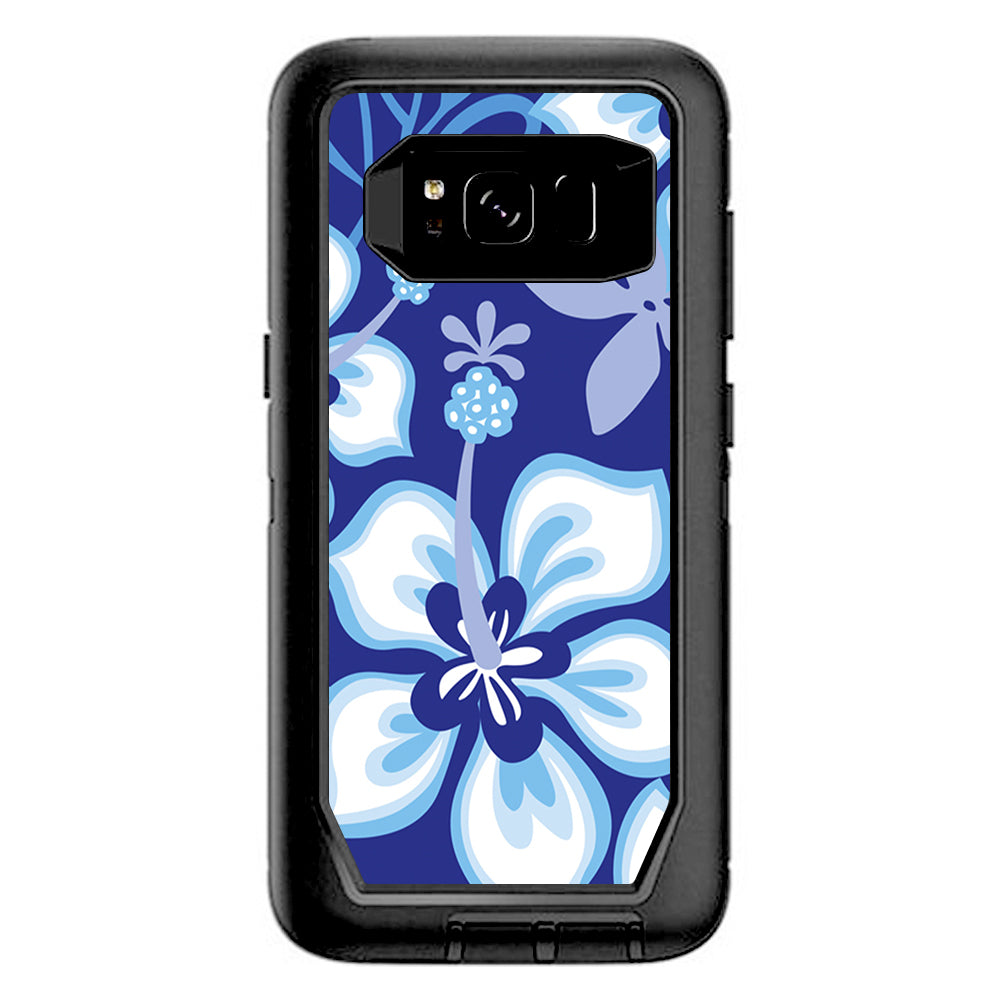 Hibiscus Hawaii Flower Blue Otterbox Defender Samsung Galaxy S8 Skin