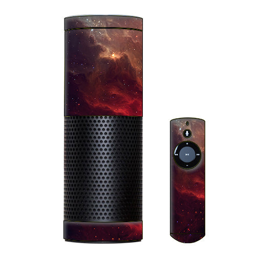  Red Galactic Nebula Amazon Echo Skin