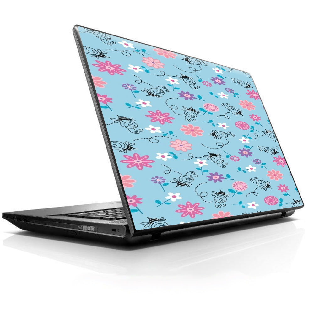 Bees Flowers Universal 13 to 16 inch wide laptop Skin
