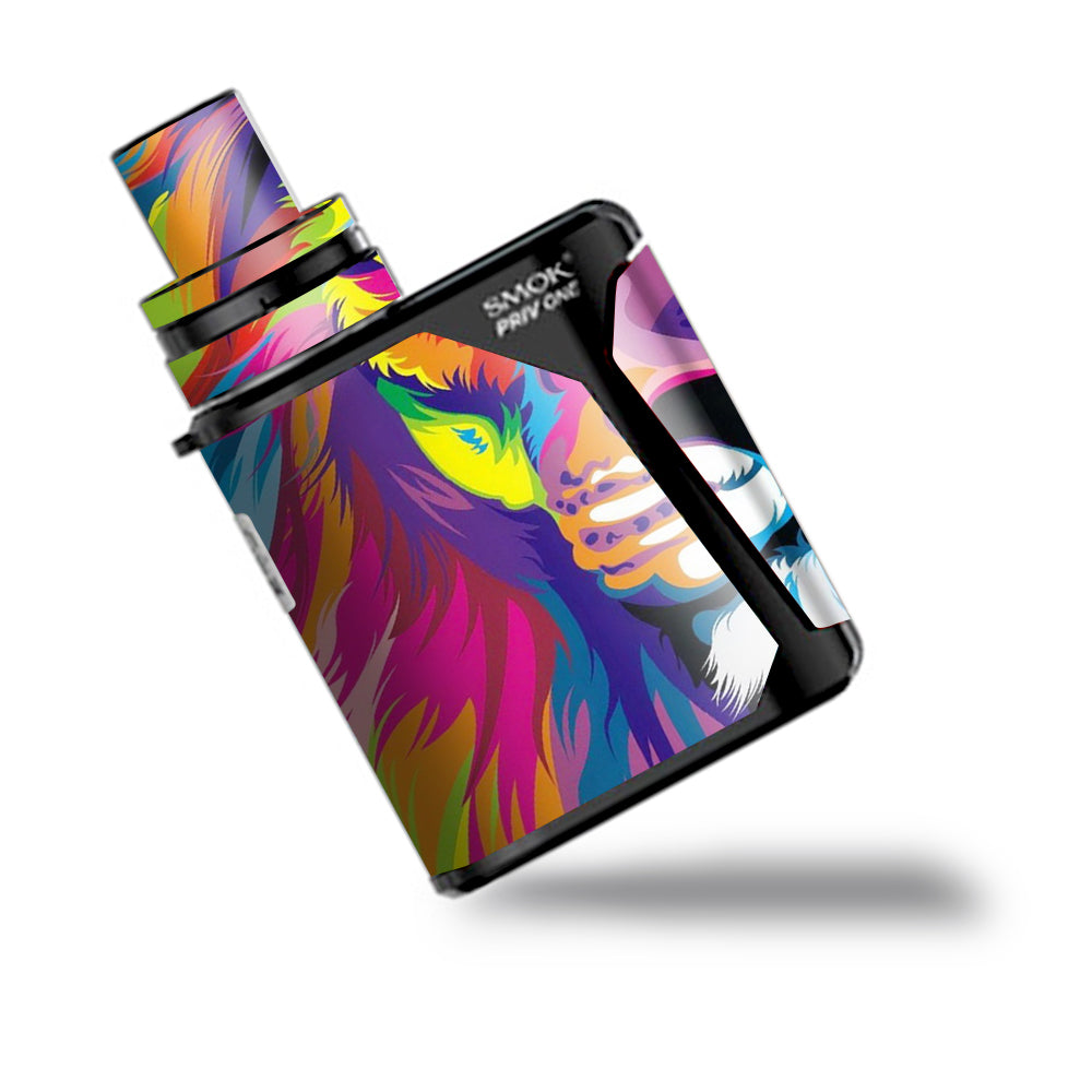  Colorful Lion Abstract Paint Smok Priv One Skin
