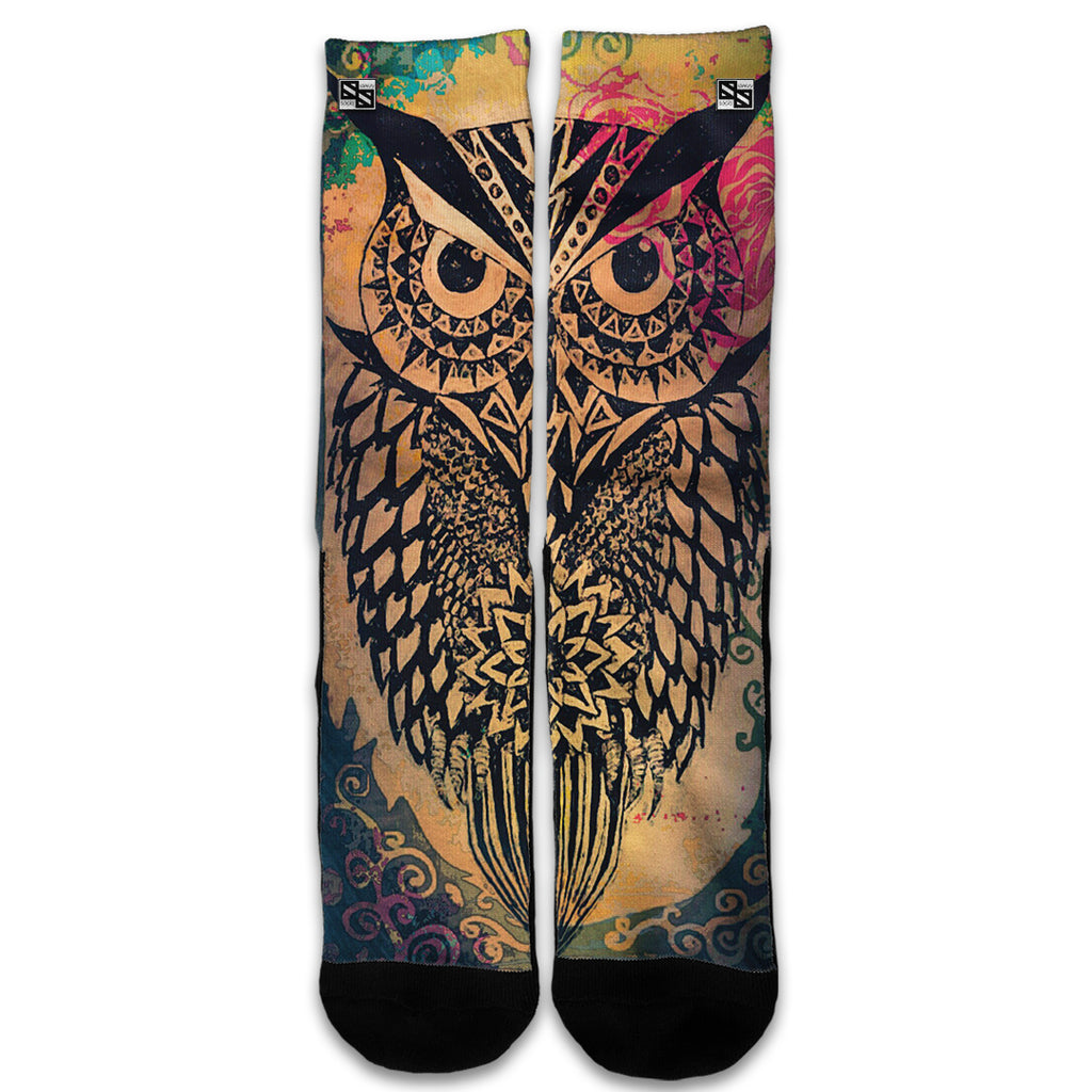  Tribal Abstract Owl Universal Socks