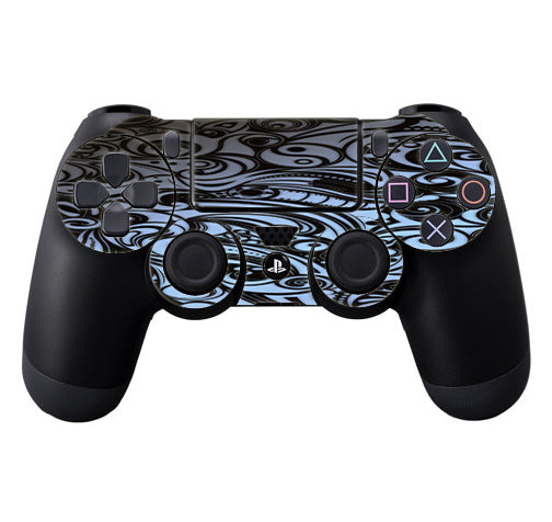  Blue Grey Paisley Abstract Sony Playstation PS4 Controller Skin