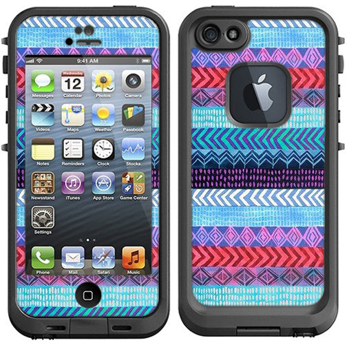  Aztec Blue Tribal Chevron Lifeproof Fre iPhone 5 Skin