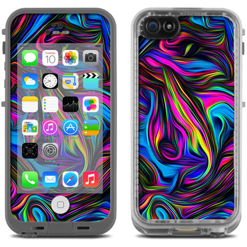  Neon Color Swirl Glass Lifeproof Fre iPhone 5C Skin