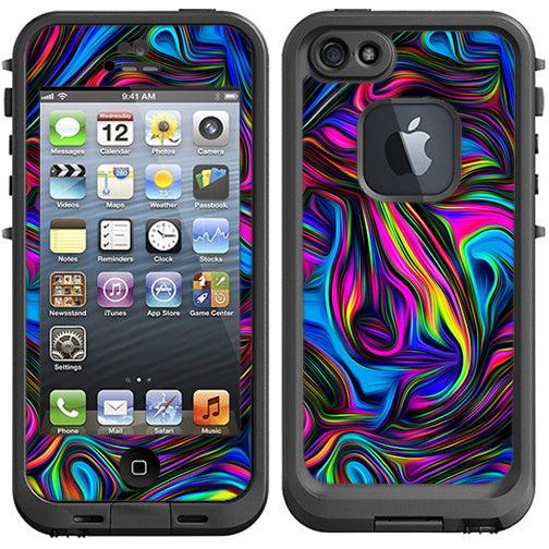  Neon Color Swirl Glass Lifeproof Fre iPhone 5 Skin
