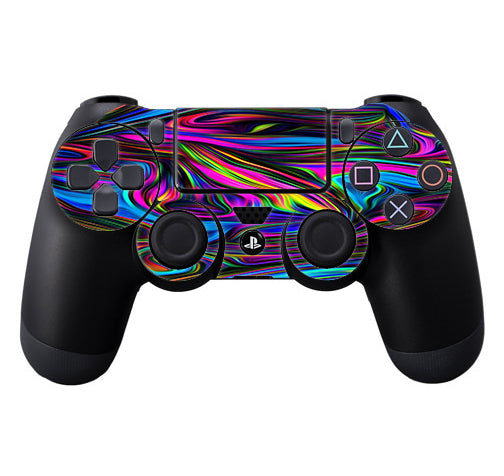  Neon Color Swirl Glass Sony Playstation PS4 Controller Skin