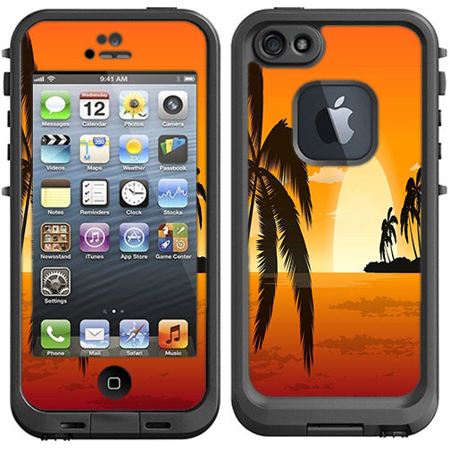  Palm Trees At Sunset Lifeproof Fre iPhone 5 Skin