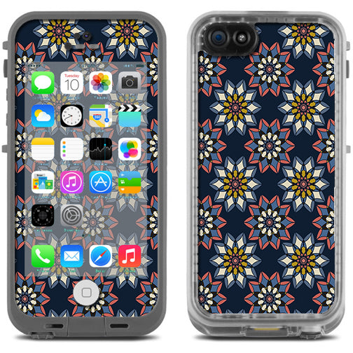  Retro Flowers Pattern Lifeproof Fre iPhone 5C Skin