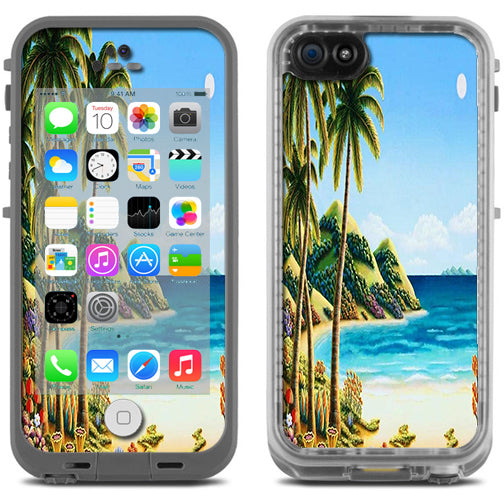  Beach Water Palm Trees Lifeproof Fre iPhone 5C Skin