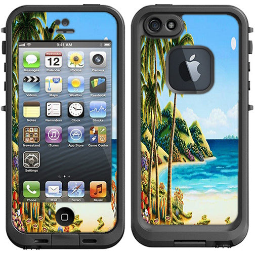  Beach Water Palm Trees Lifeproof Fre iPhone 5 Skin