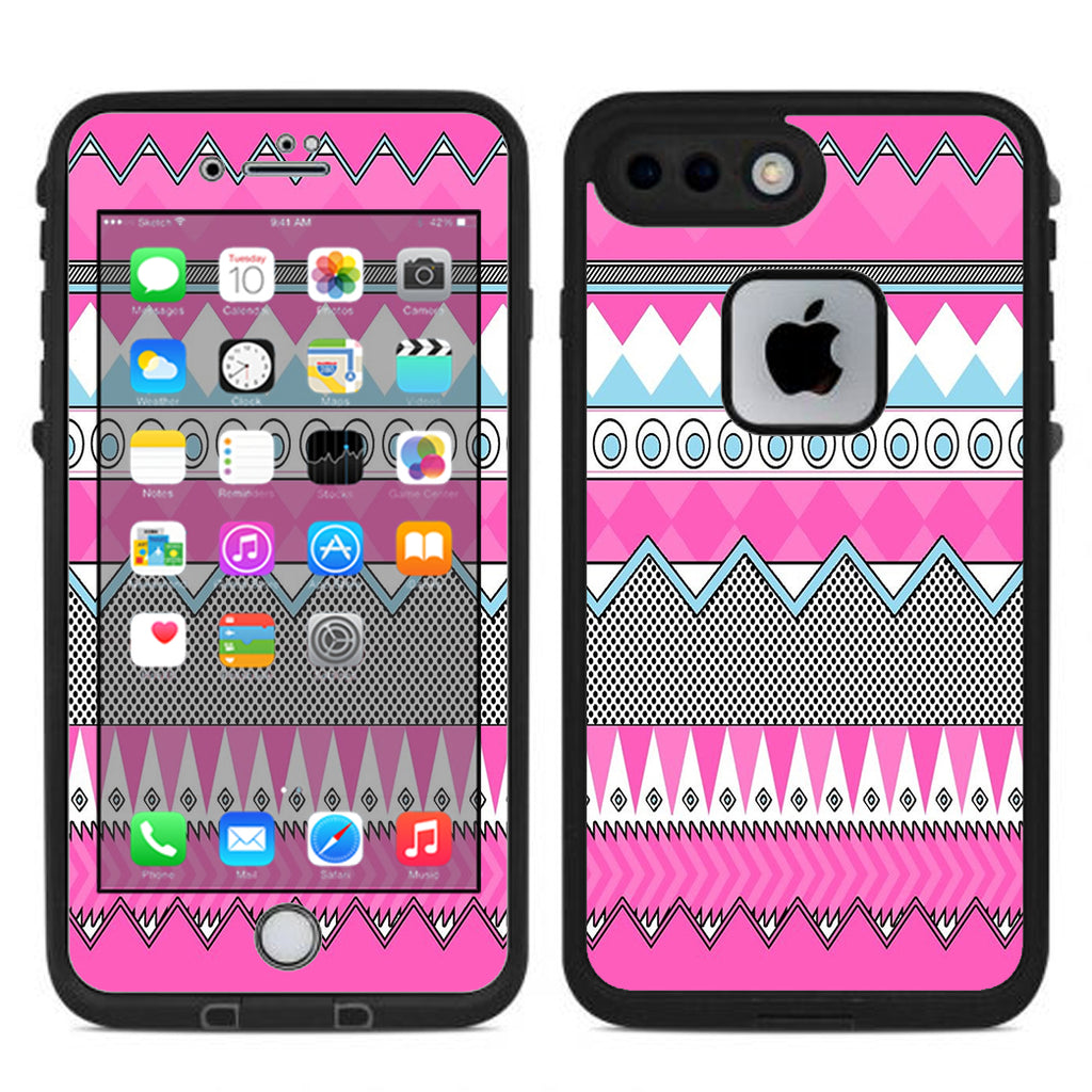  Pink Aztec Tribal Chevron Lifeproof Fre iPhone 7 Plus or iPhone 8 Plus Skin