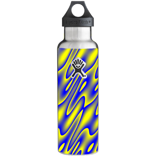  Neon Blue Yellow Trippy Hydroflask 21oz Skin