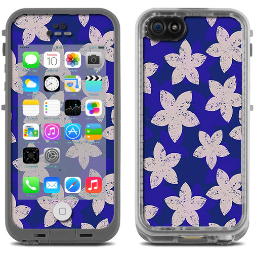  Flowered Blue Lifeproof Fre iPhone 5C Skin