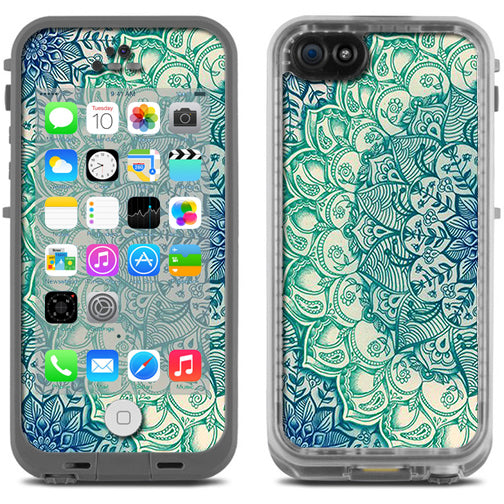  Blue Green Mandala Pattern Lifeproof Fre iPhone 5C Skin