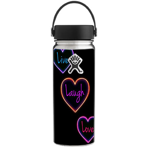  Neon Hearts, Live,Love,Life Hydroflask 18oz Wide Mouth Skin