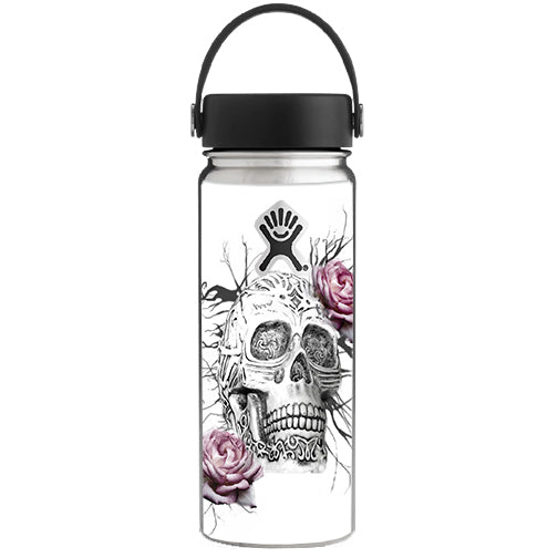  Roses In Skull Hydroflask 18oz Wide Mouth Skin