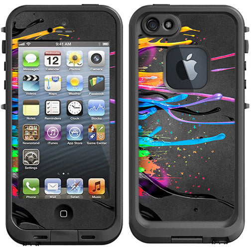  Neon Paint Splatter Lifeproof Fre iPhone 5 Skin