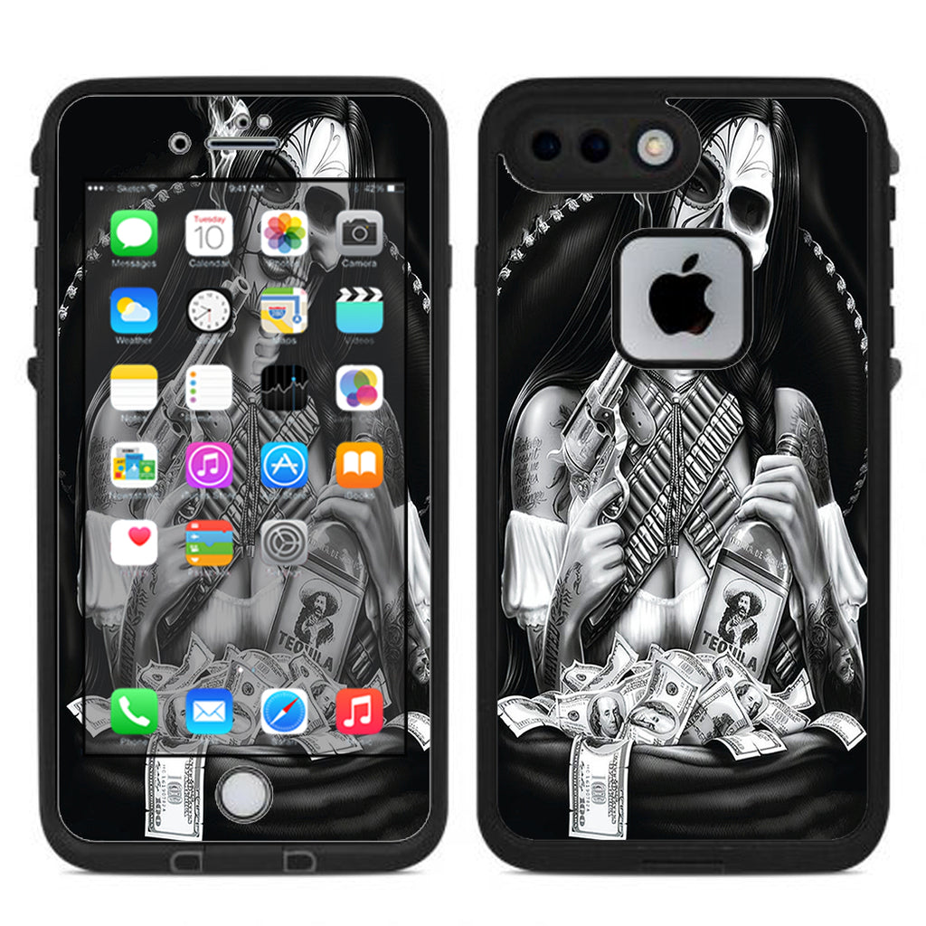  Skull Girl Gangster, Day Of The Dead Lifeproof Fre iPhone 7 Plus or iPhone 8 Plus Skin