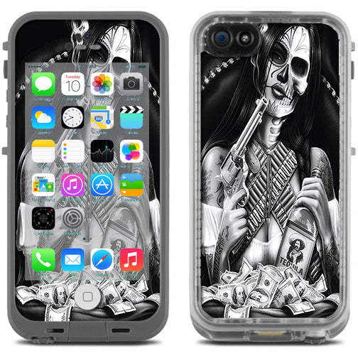  Skull Girl Gangster, Day Of The Dead Lifeproof Fre iPhone 5C Skin