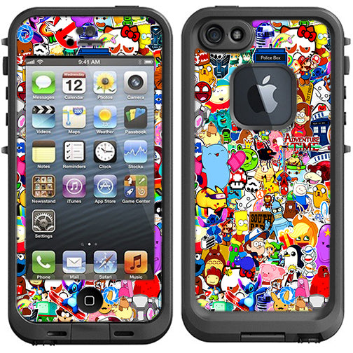  Sticker Collage,Sticker Pack Lifeproof Fre iPhone 5 Skin
