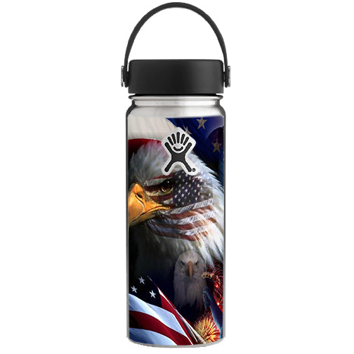 Usa Bald Eagle In Flag Hydroflask 18oz Wide Mouth Skin