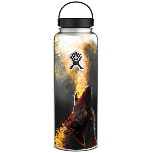  Wolf Howling At Moon Hydroflask 40oz Wide Mouth Skin