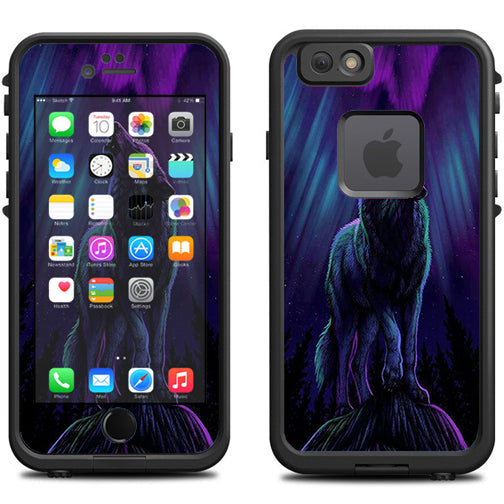  Wolf In Glowing Purple Background Lifeproof Fre iPhone 6 Skin
