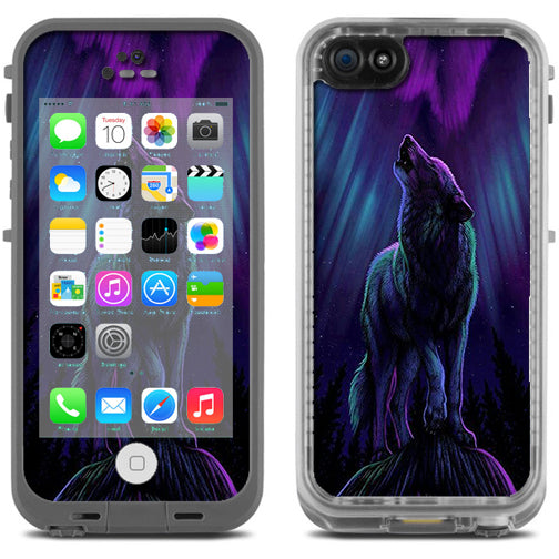  Wolf In Glowing Purple Background Lifeproof Fre iPhone 5C Skin