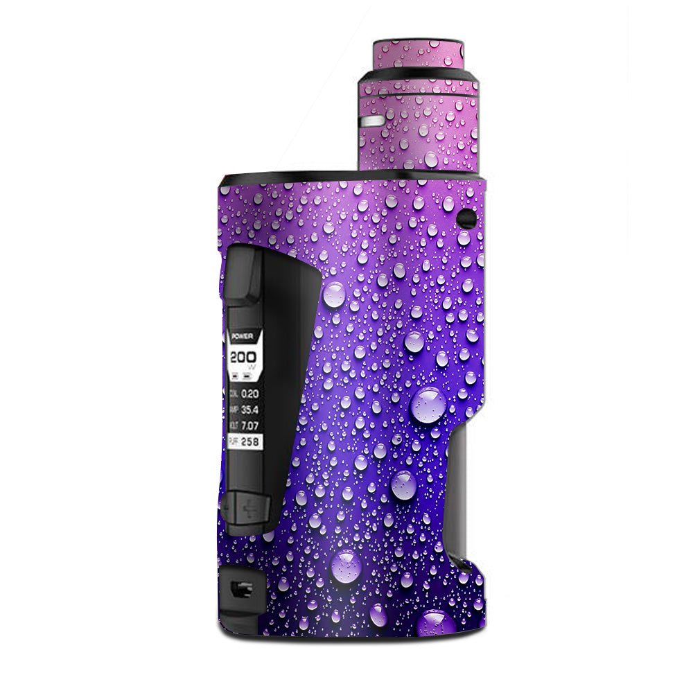  Waterdrops On Purple G Box Squonk Geek Vape Skin