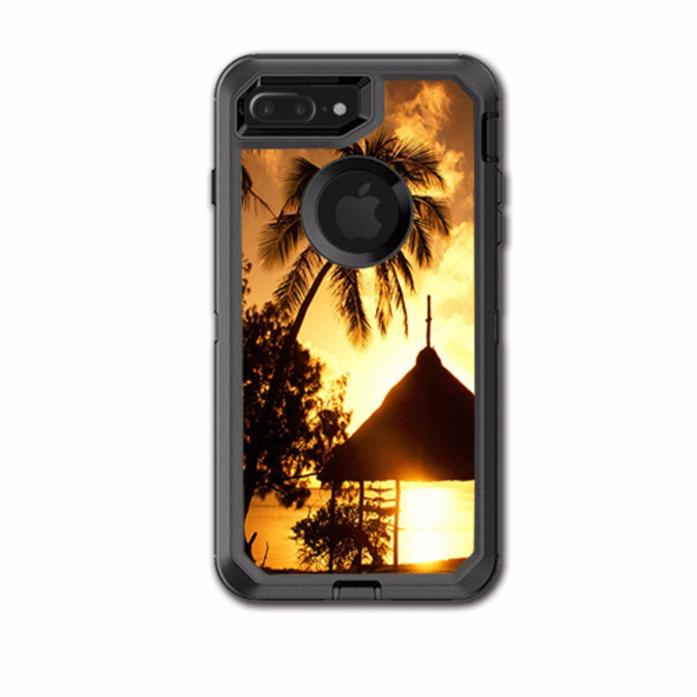  Tropical Sunrise Over Cabana Otterbox Defender iPhone 7+ Plus or iPhone 8+ Plus Skin