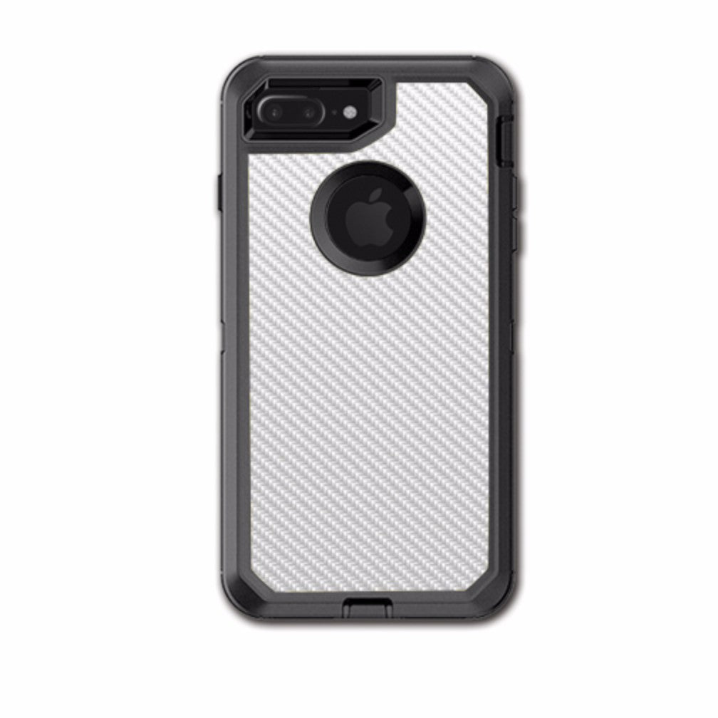  White Carbon Fiber Graphite Otterbox Defender iPhone 7+ Plus or iPhone 8+ Plus Skin
