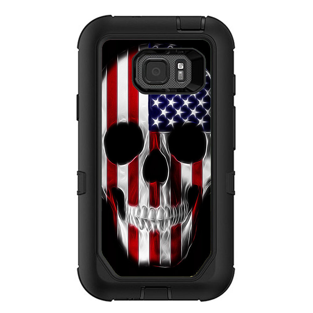  American Skull Flag In Skull Otterbox Defender Samsung Galaxy S7 Active Skin