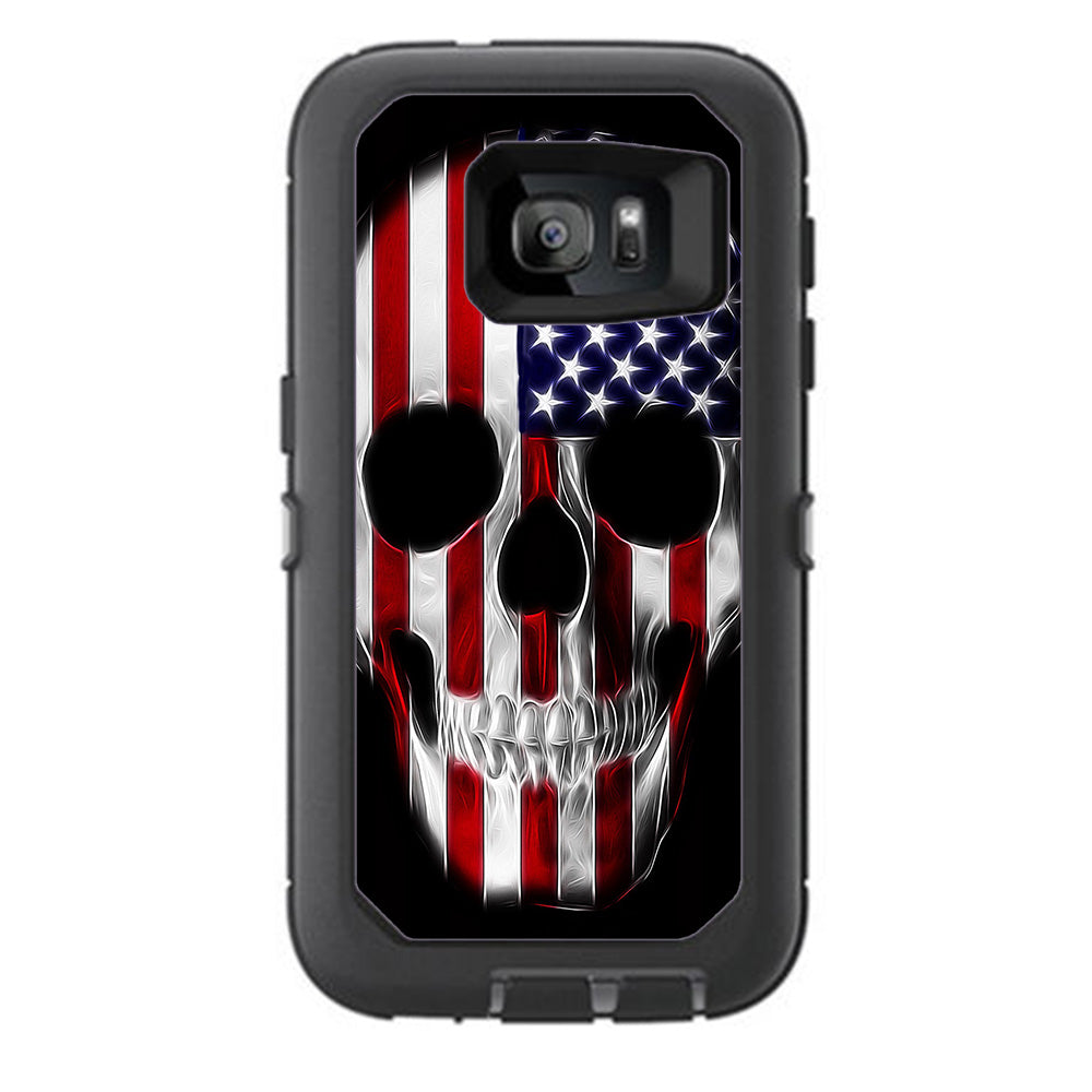  American Skull Flag In Skull Otterbox Defender Samsung Galaxy S7 Skin