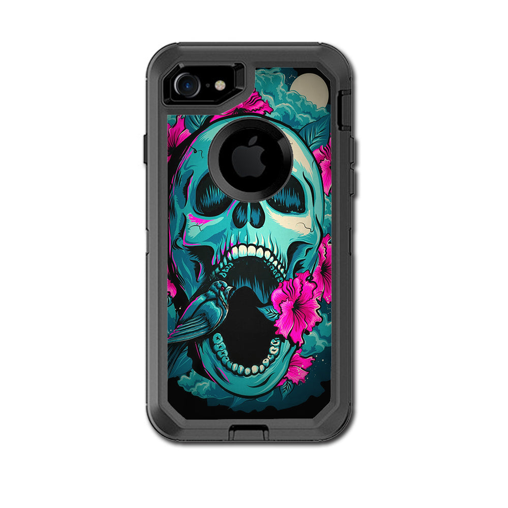  Skull Dia De Los Muertos Design Bird Otterbox Defender iPhone 7 or iPhone 8 Skin