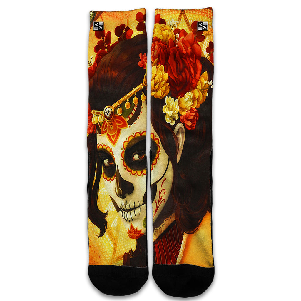  Skull Girl Dia De Los Muertos Paint Universal Socks