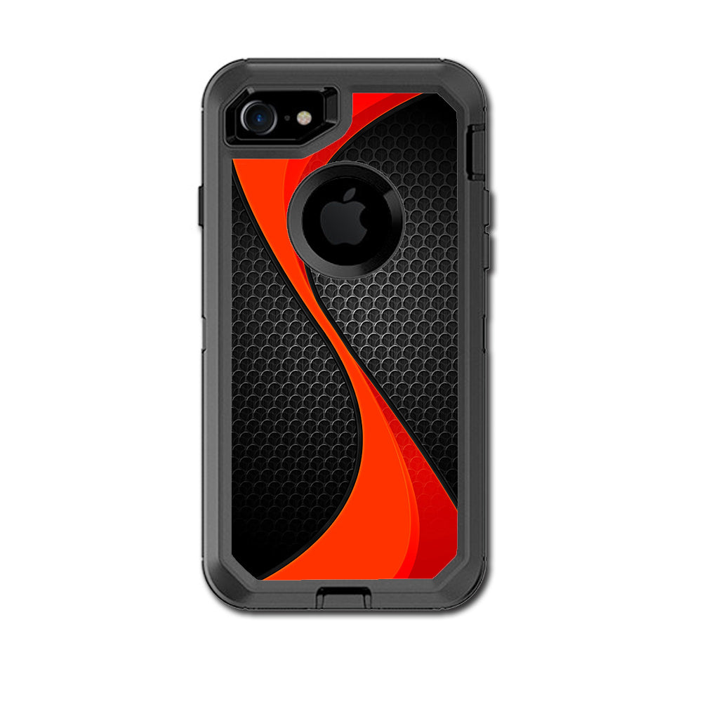  Red Twist Black Metallic Otterbox Defender iPhone 7 or iPhone 8 Skin