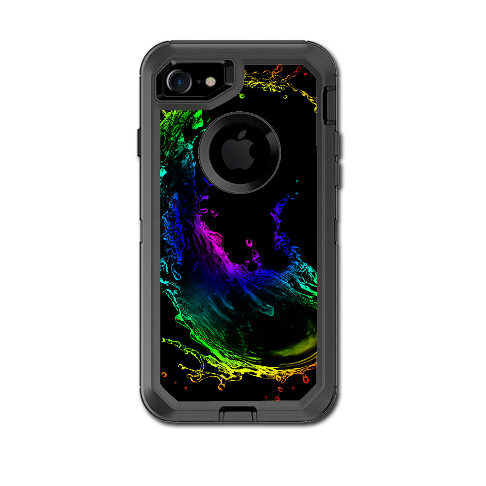  Rainbow Water Splash Otterbox Defender iPhone 7 or iPhone 8 Skin