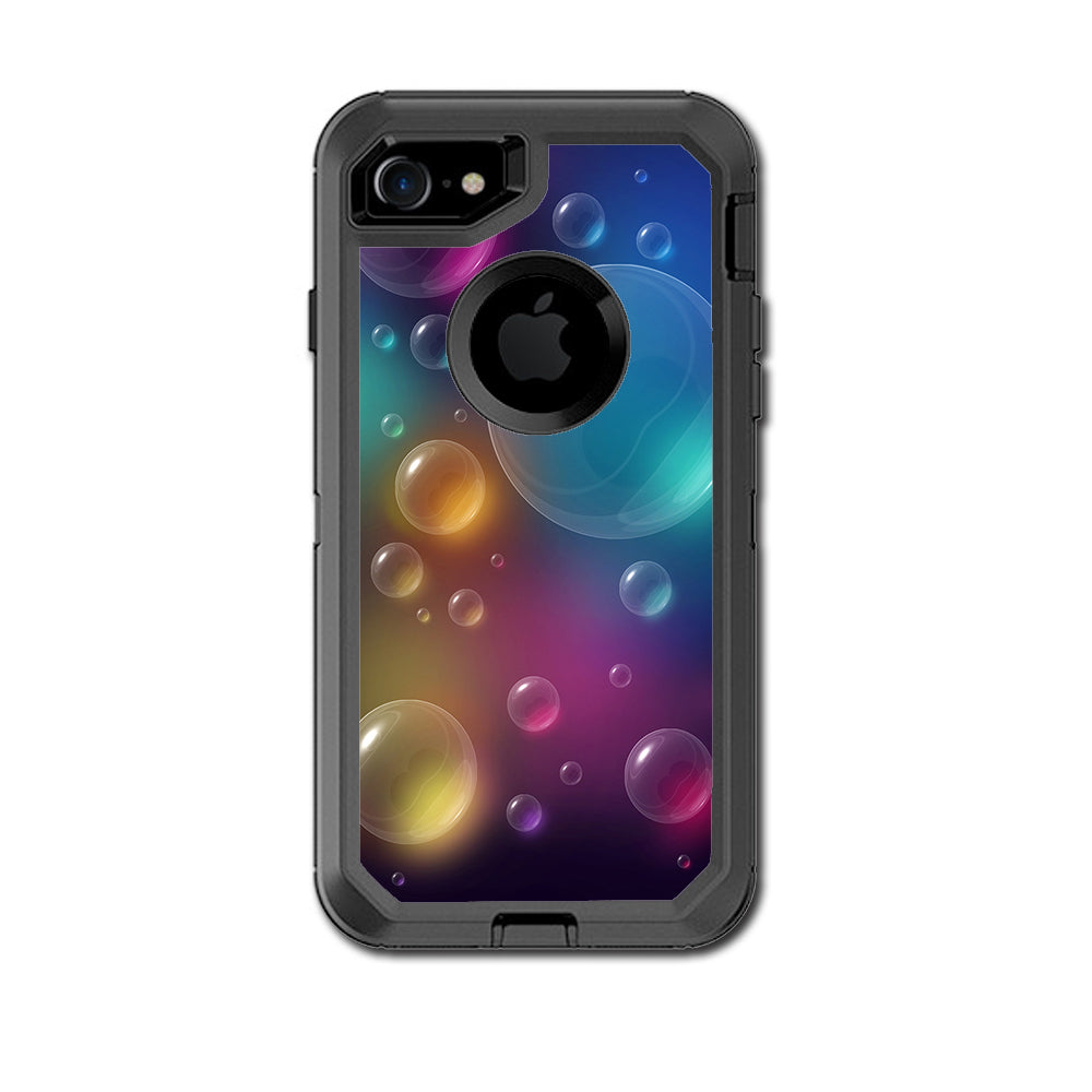  Rainbow Bubbles Colorful Otterbox Defender iPhone 7 or iPhone 8 Skin