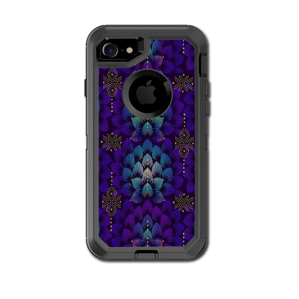  Floral Feather Pattern Otterbox Defender iPhone 7 or iPhone 8 Skin