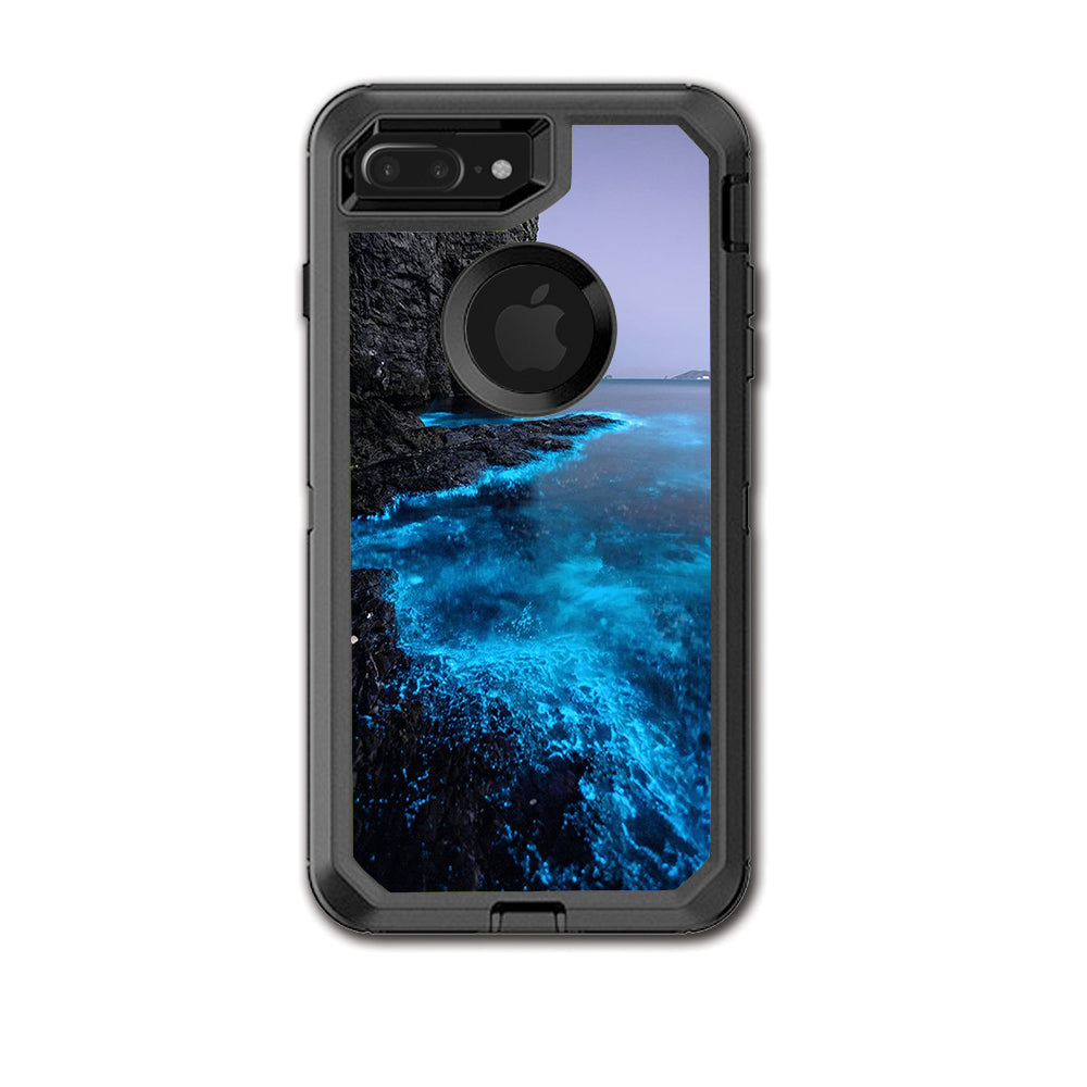  Paradise Sea Wall Cliffs Glowing Water Otterbox Defender iPhone 7+ Plus or iPhone 8+ Plus Skin