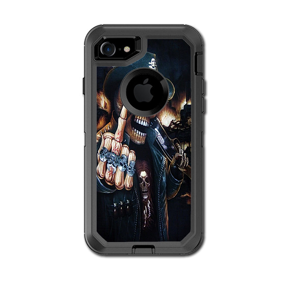  Middle Finger Skeleton Otterbox Defender iPhone 7 or iPhone 8 Skin