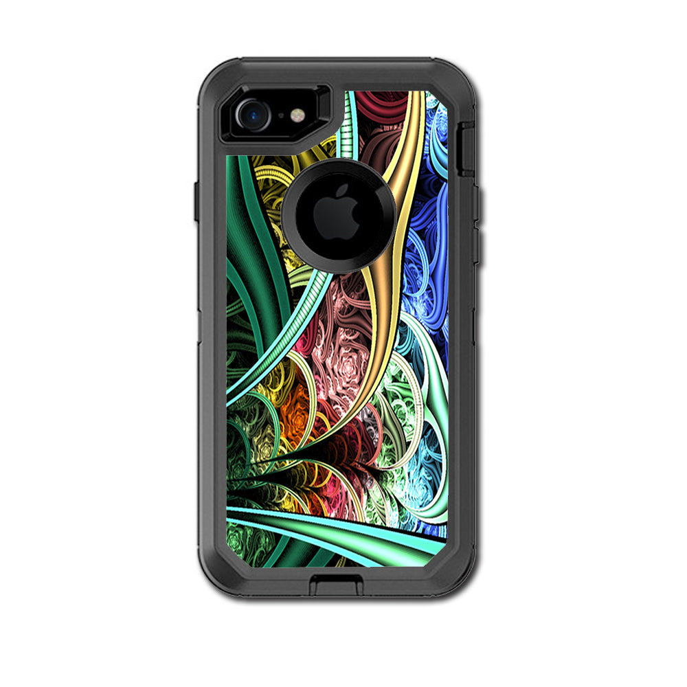  Bio Mechanical Metal Color Pattern Otterbox Defender iPhone 7 or iPhone 8 Skin