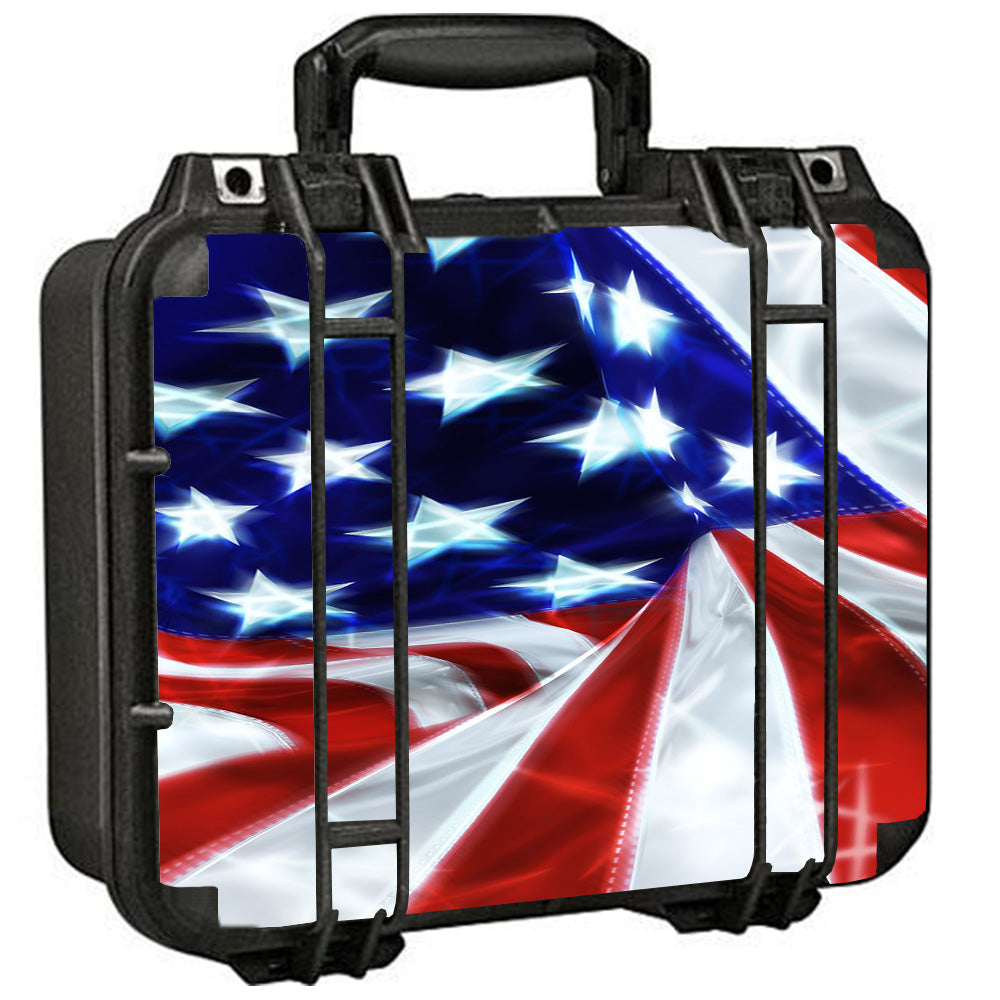  Electric American Flag U.S.A. Pelican Case 1400 Skin