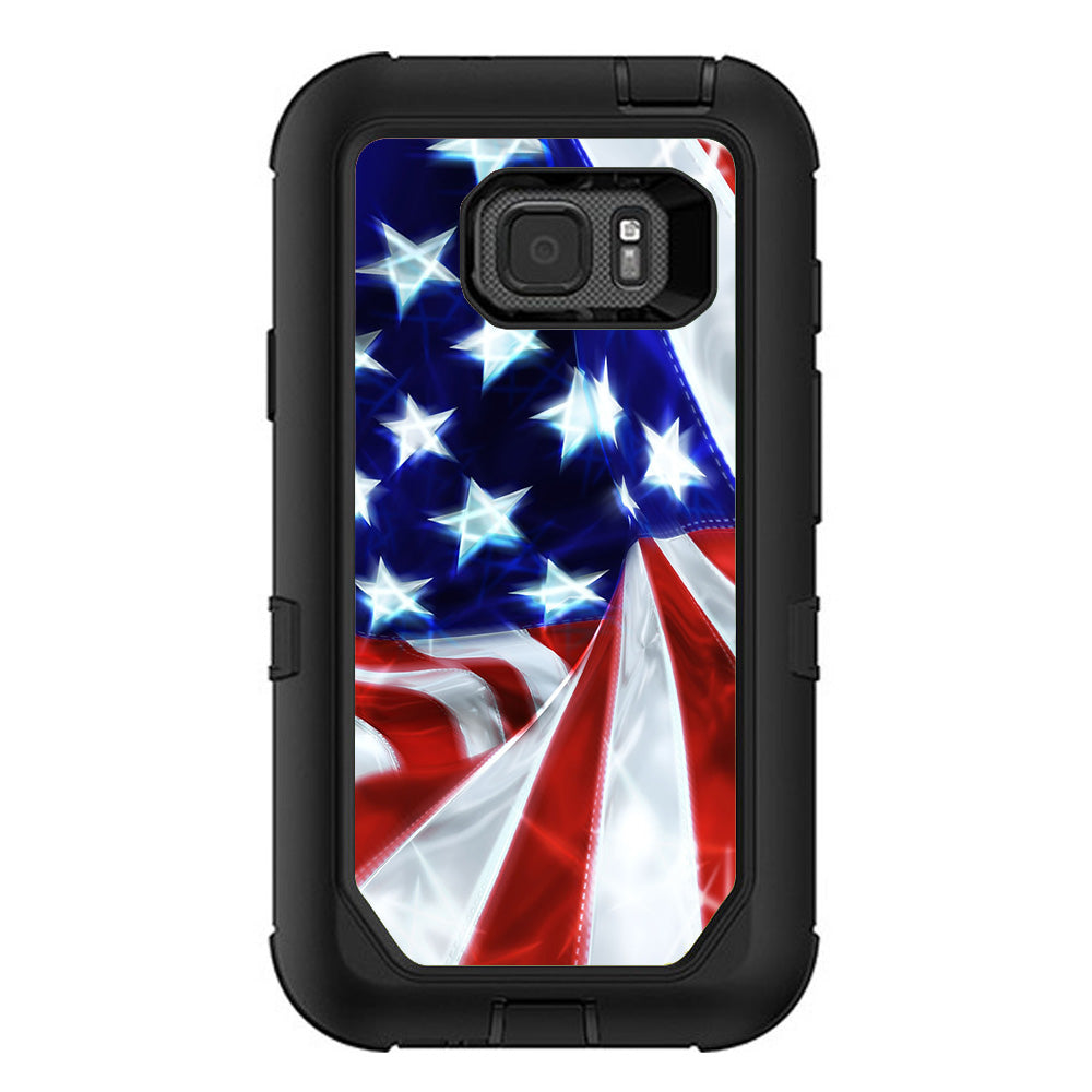  Electric American Flag U.S.A. Otterbox Defender Samsung Galaxy S7 Active Skin