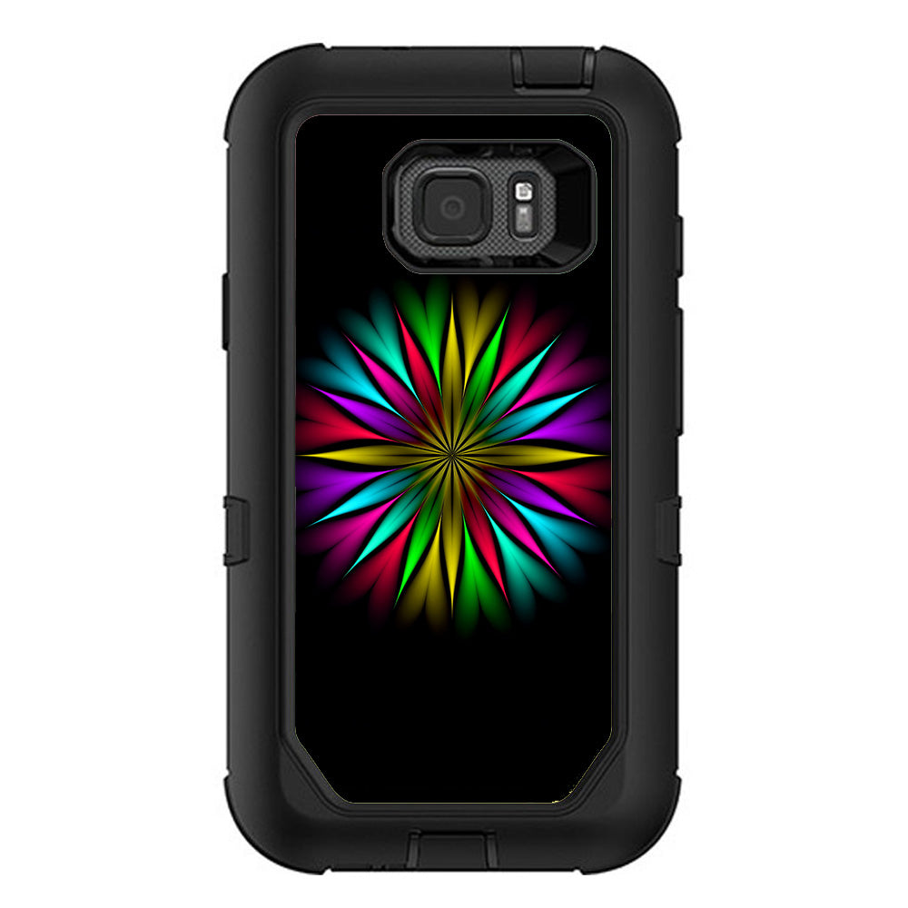  Neon Flower Trippy Shape Otterbox Defender Samsung Galaxy S7 Active Skin