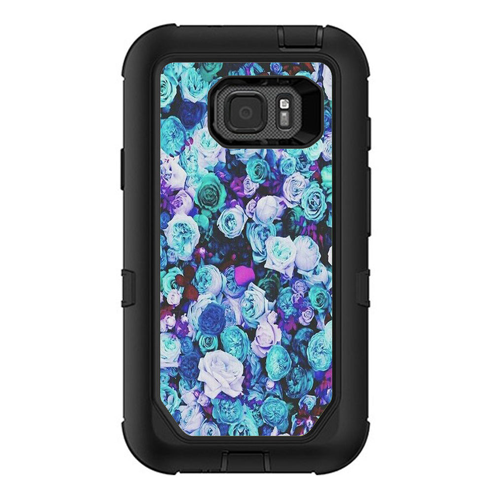  Blue Roses Floral Pattern Otterbox Defender Samsung Galaxy S7 Active Skin