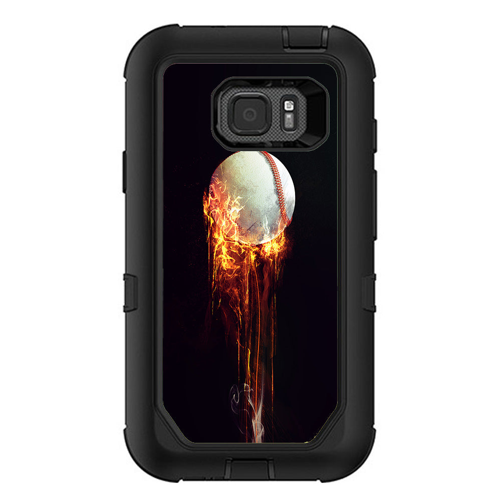  Fireball Baseball Flames Otterbox Defender Samsung Galaxy S7 Active Skin