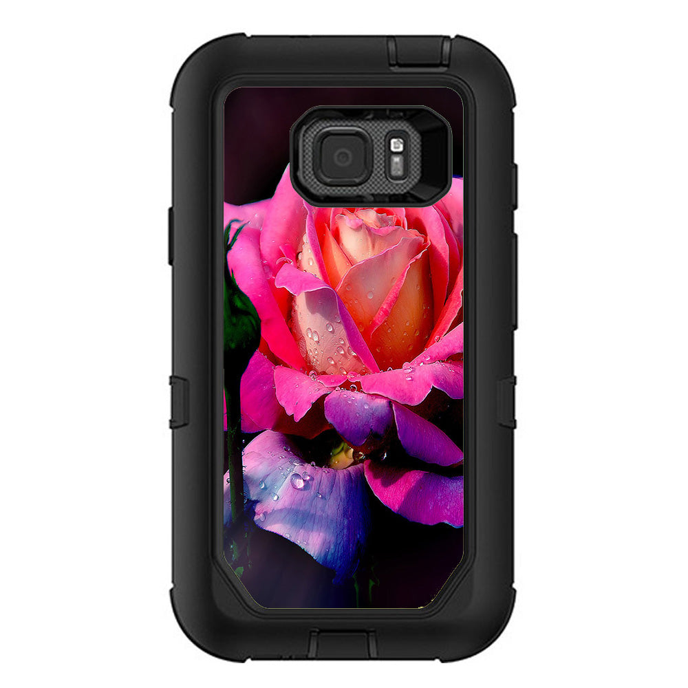 Beautiful Rose Flower Pink Purple Otterbox Defender Samsung Galaxy S7 Active Skin