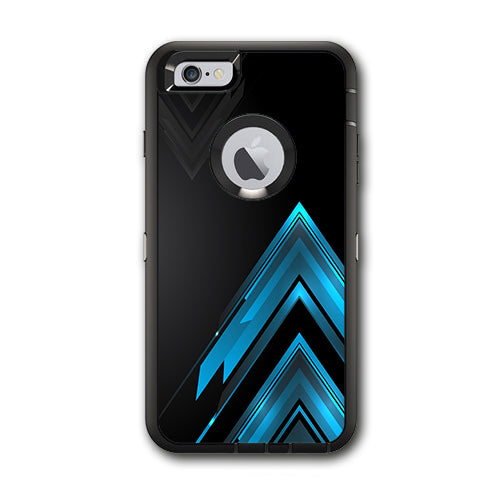  Black Blue Sharp Design Edge Otterbox Defender iPhone 6 PLUS Skin